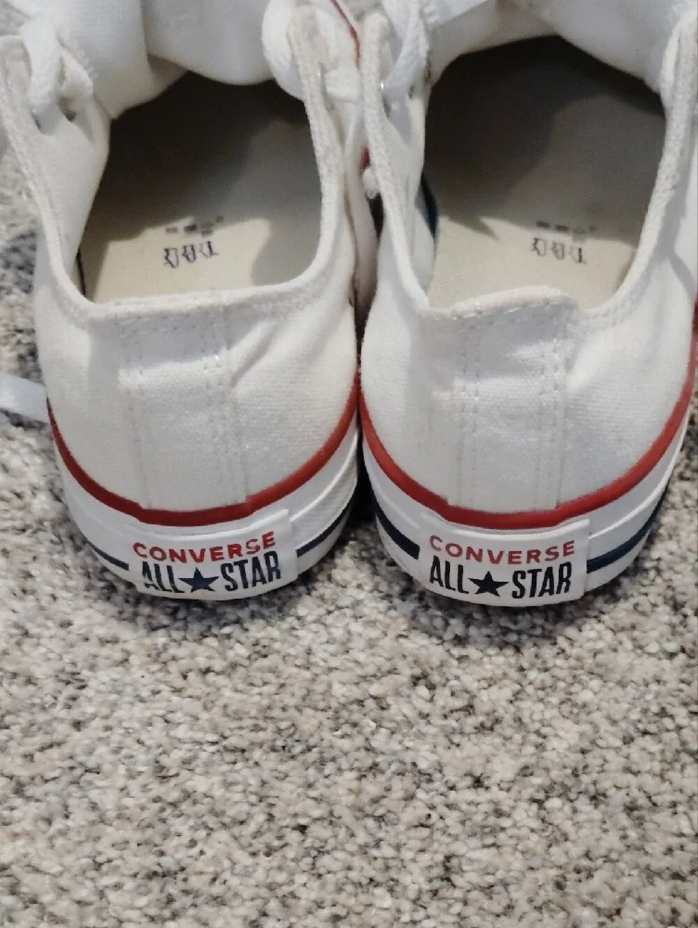 Converse Kids White Low-Top Sneakers with Red Trim